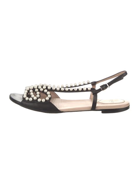 fendi faux pearl sandals|Fendi Faux Pearl Accents Leather Slingback Sandals .